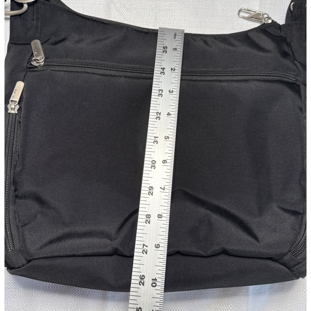 Travelon Anti-Theft Classic Messenger Bag Black Nylon Crossbody Travel Purse - Picture 5 of 9